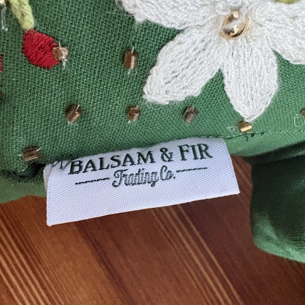 Set 2 Balsam & Fir Trading Co Beaded Christmas Tree Pillows 18
